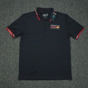 Castore Shirt Mens Medium‎ Blue Red Bull Racing Core Polo Short Sleeve